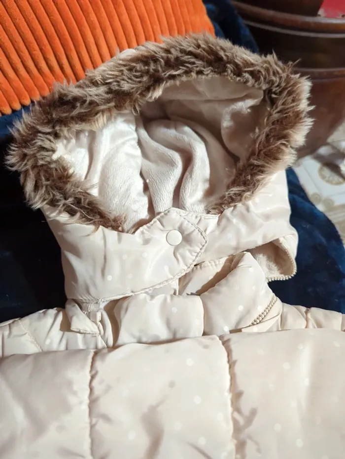 Manteau fourré crème - photo numéro 4