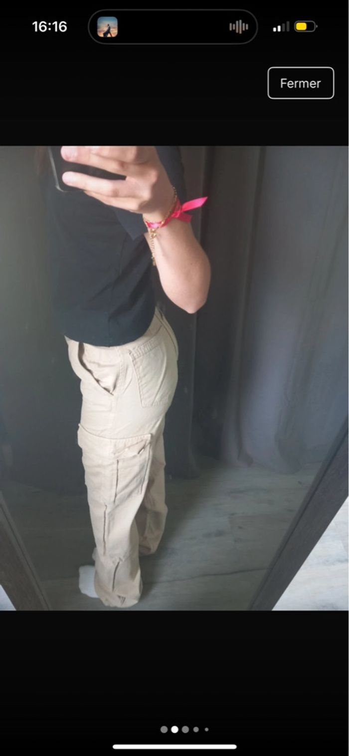 jeans cargo beige femme - photo numéro 2