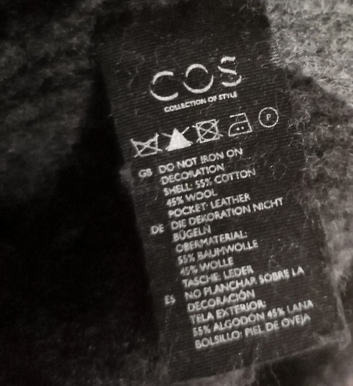 Robe pull laine et cuir gris foncé noir Taille S COS - photo numéro 11