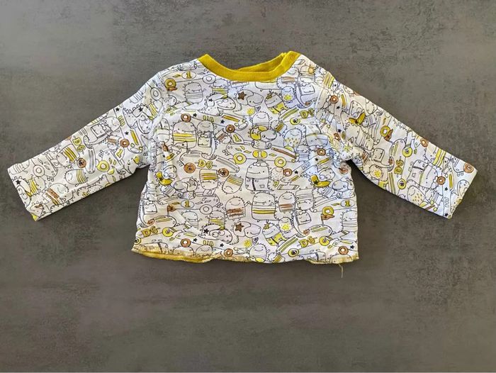 Pull fin blanc/jaune Du Pareil Au Même