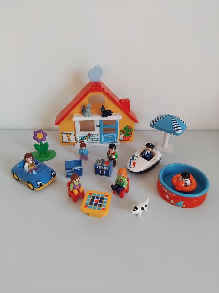 PLAYMOBIL 123 Maison de Vacances Voiture et Bateau 9527 Complet 🏡 - photo numéro 4