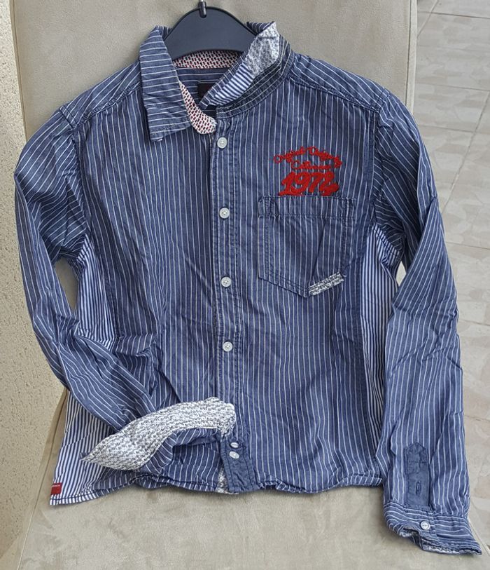 Chemise Catimini rayée bleue 12 ans