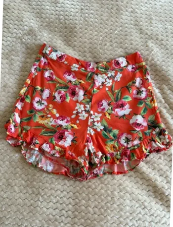 Short fluide à fleurs orange Kiabi 34