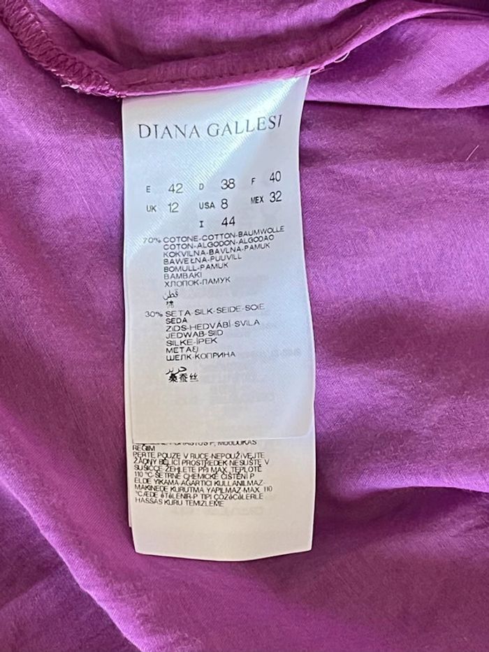 Tunique légère en coton et soie fuchsia – Diana Gallesi T.40 - photo numéro 5