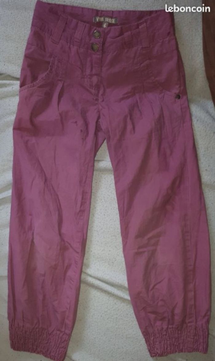 Pantalon vinyle fraise 6 ans