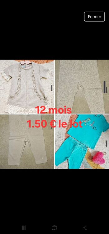 Lots de vêtements a 1.50 € a 1.90 € NEUFS