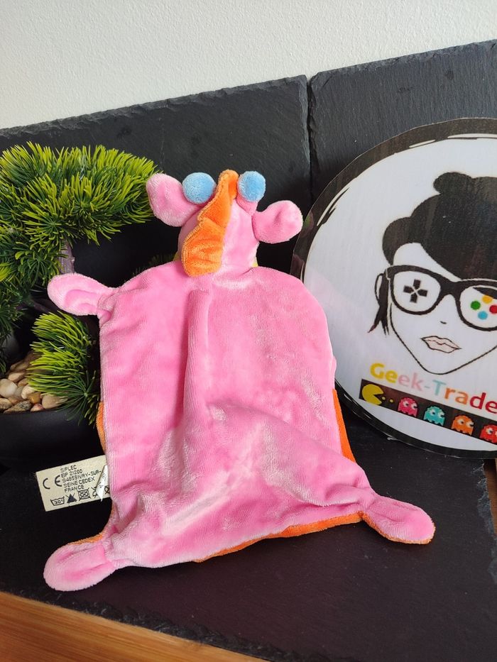 doudou vache Girafe mots d'enfants rose orange triangle vert bleu plat jaune - photo numéro 2