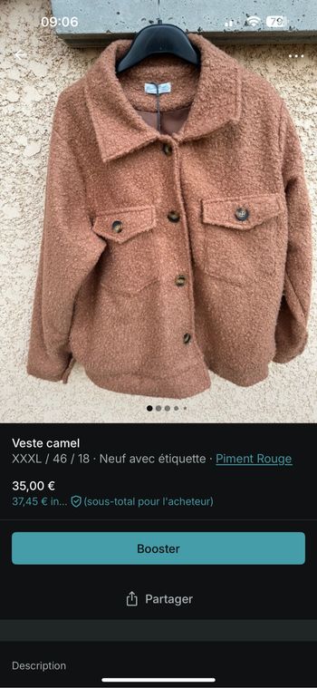 Veste camel piment rouge