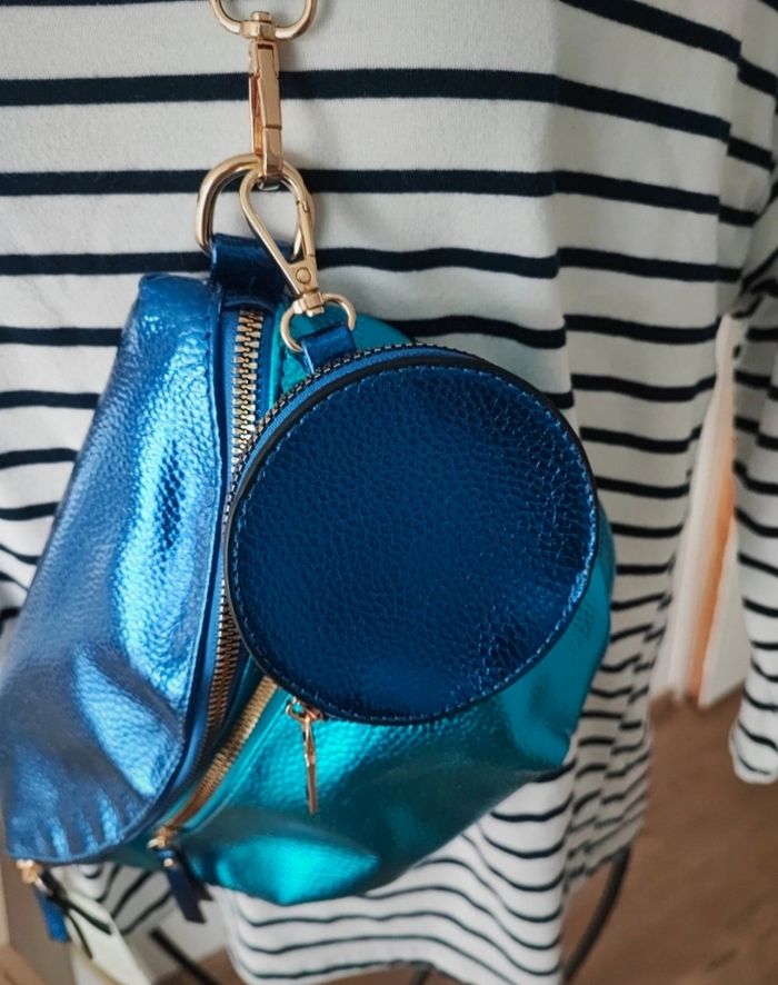 Sac banane bleu métallisé neuf. - photo numéro 4