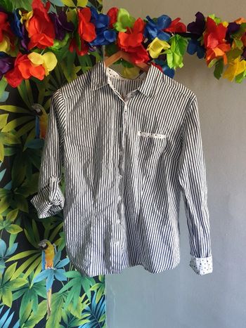 Chemise rayée manches remontables