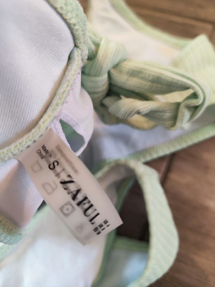 Maillot de bain deux pièces vert pale Zaful taille S - photo numéro 4