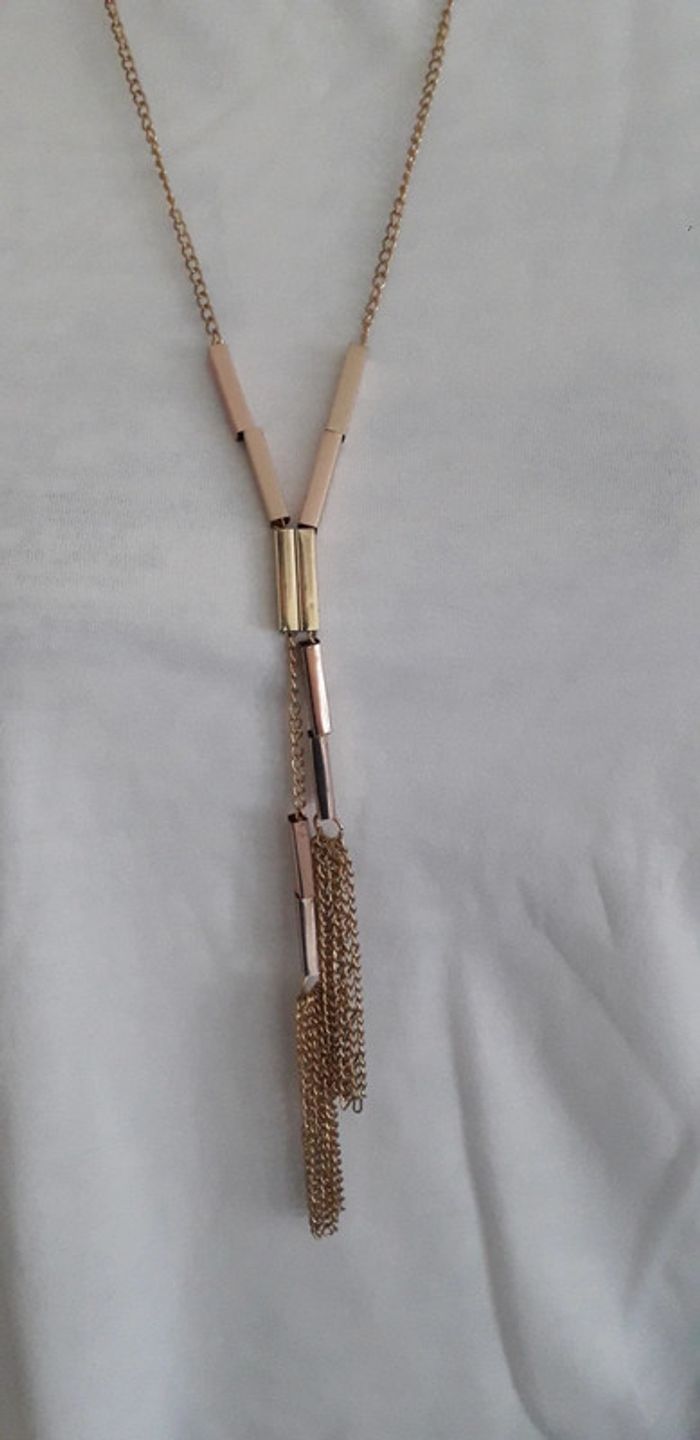 Collier sautoir doré réglable camaieu - photo numéro 3