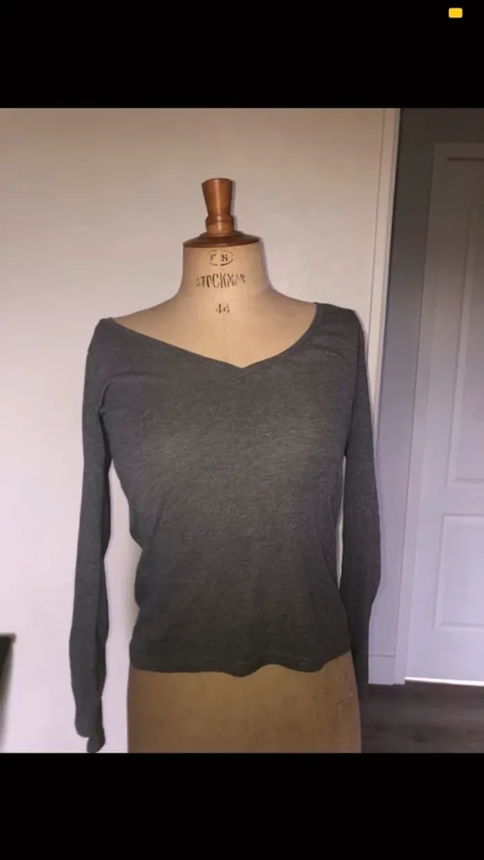 tee shirt manches longues gris basiques