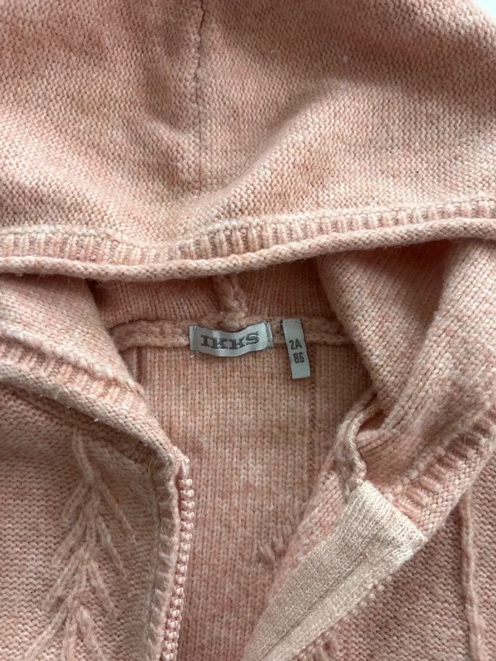 IKKS – Gilet à capuche rose fille 2 ans - photo numéro 2