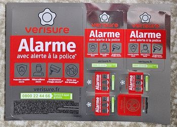 Planche de 7 Autocollants Alarme Verisure Authentique originale