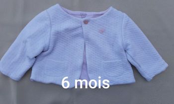 Gilet réversible blanc et rose fille - obaïbi - 6 mois