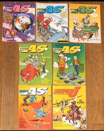 Lot de 7 anciens magazines Super As + superJ 1979/1980 Vintage