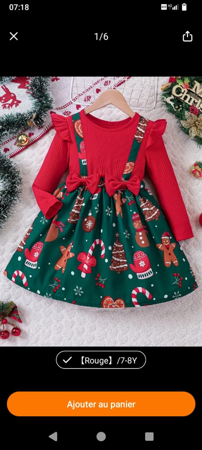 Belle robe noël jupe en tulle  6 ans neuf
