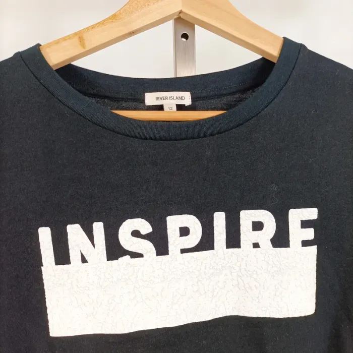 T-shirt noir "Inspire" River Island – Taille 12 (M) A701 - photo numéro 2
