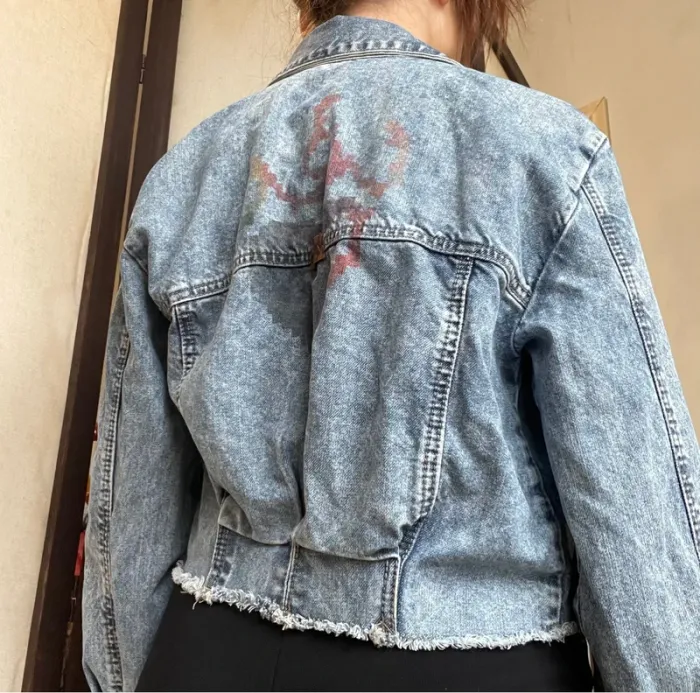 Veste en jean courte Upcyclée made in Brésil - photo numéro 2