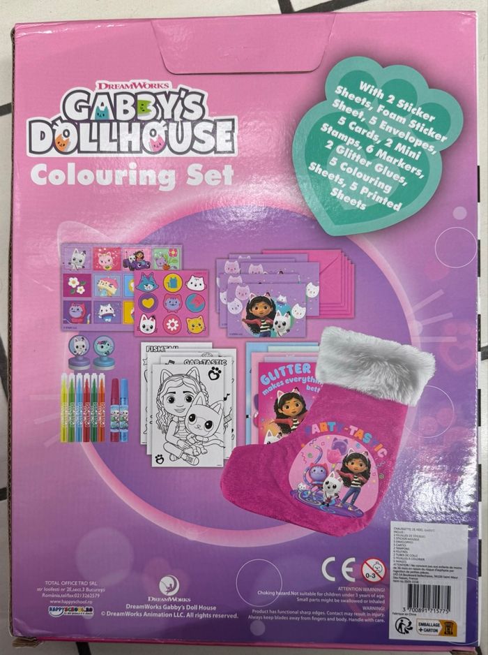 Chaussette à accrocher Noël gabby dollhouse + stickers - photo numéro 2