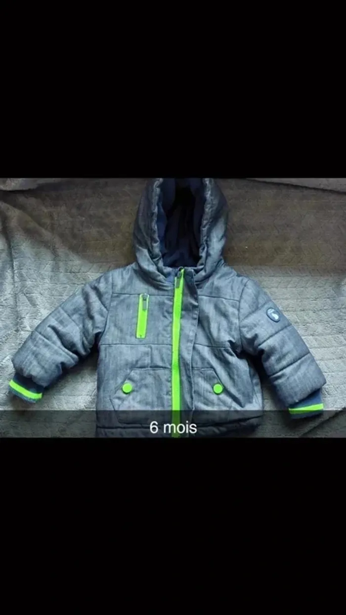 Manteau chaud hiver bébé garçon 6 mois