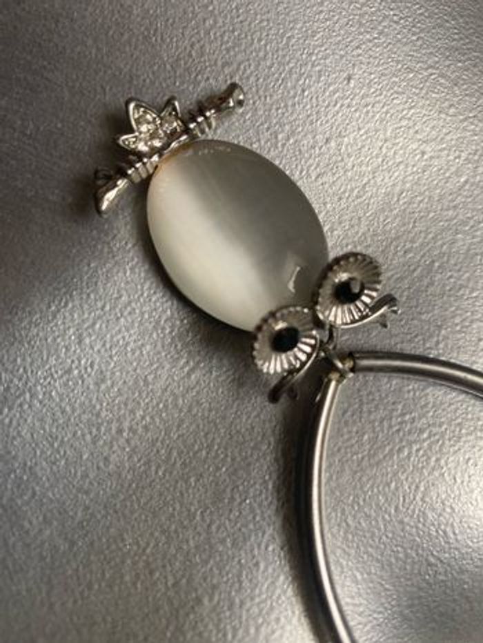 Joli collier Oeil de chat hibou chouette - photo numéro 3