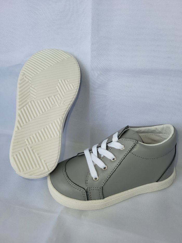 Chaussures basket garçon en cuir gris Point 22 Made in France 🇨🇵 - photo numéro 3