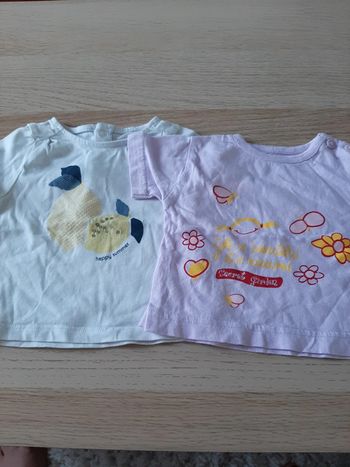 Lot de 2 T-shirt manches courtes taille 3 mois