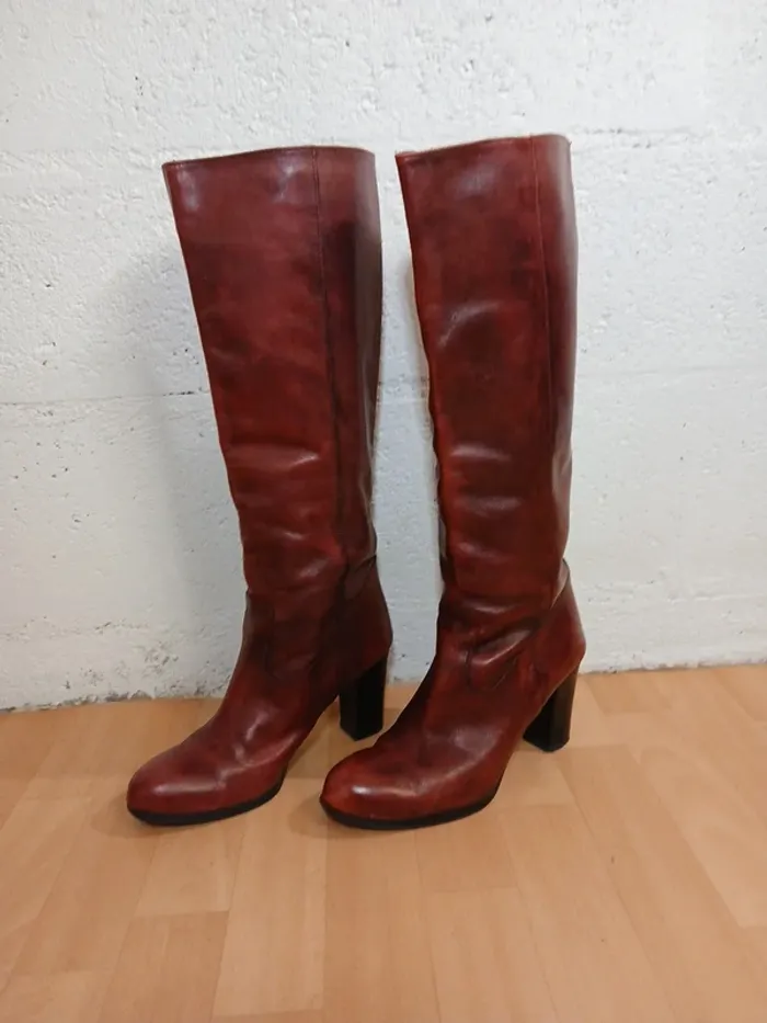 👢 Bottes Jonak bordeaux grenat – Pointure 39 – Bon état