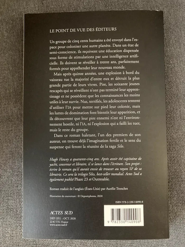 Roman SF Une colonie Hugh Howey - photo numéro 2