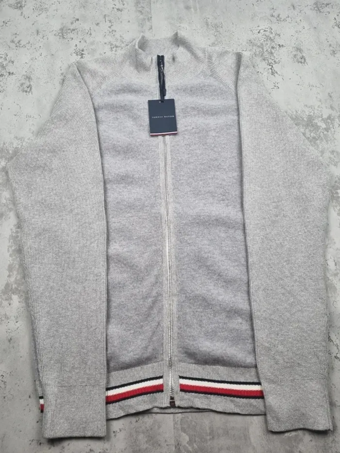 Gilet zippé Tommy Hilfiger gris – Taille M Hommes - photo numéro 3