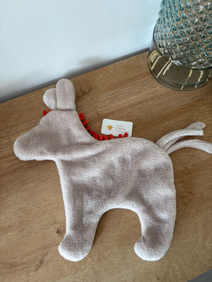 Doudou plat ane cheval marron beige orange - photo numéro 6
