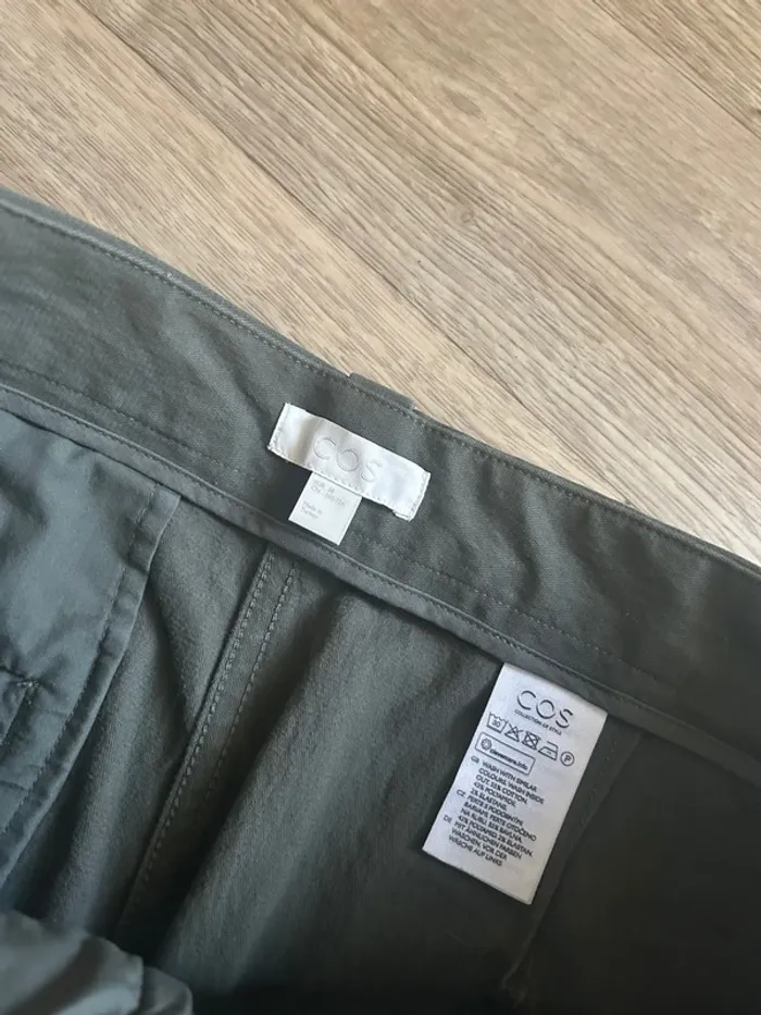 Cos pantalon, Chino, vert, kaki, coupe droite femme taille 38 - photo numéro 4