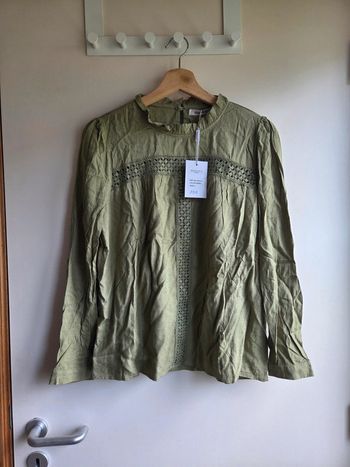 Chemisier vert olive majolica neuf avec étiquette - taille L