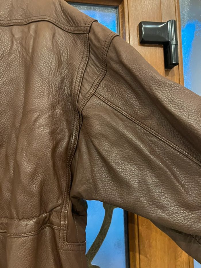 Manteau blouson veste cuir vintage taille L marque Heitorn - photo numéro 20