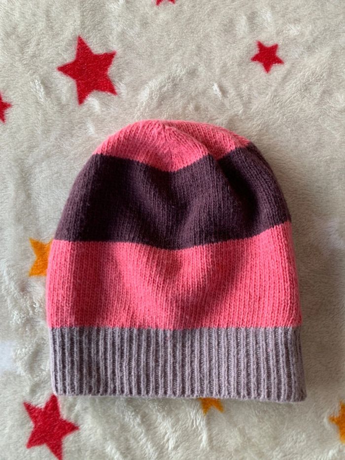 Bonnet DPAM Gris, Violet Et Rose 4/6 ans - photo numéro 3