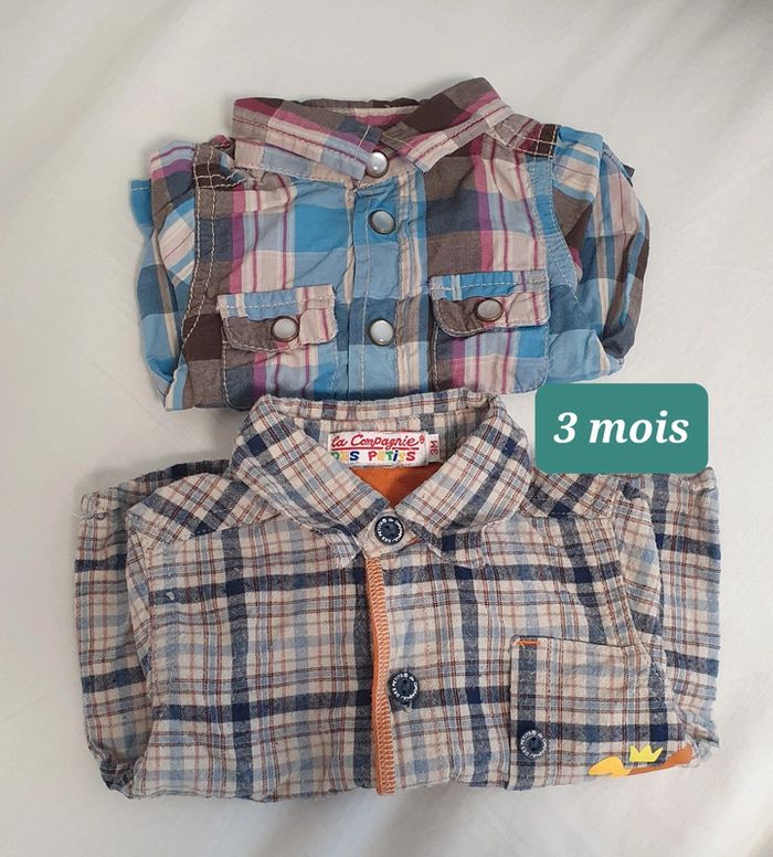 Lot 2 chemises 3 mois garçons