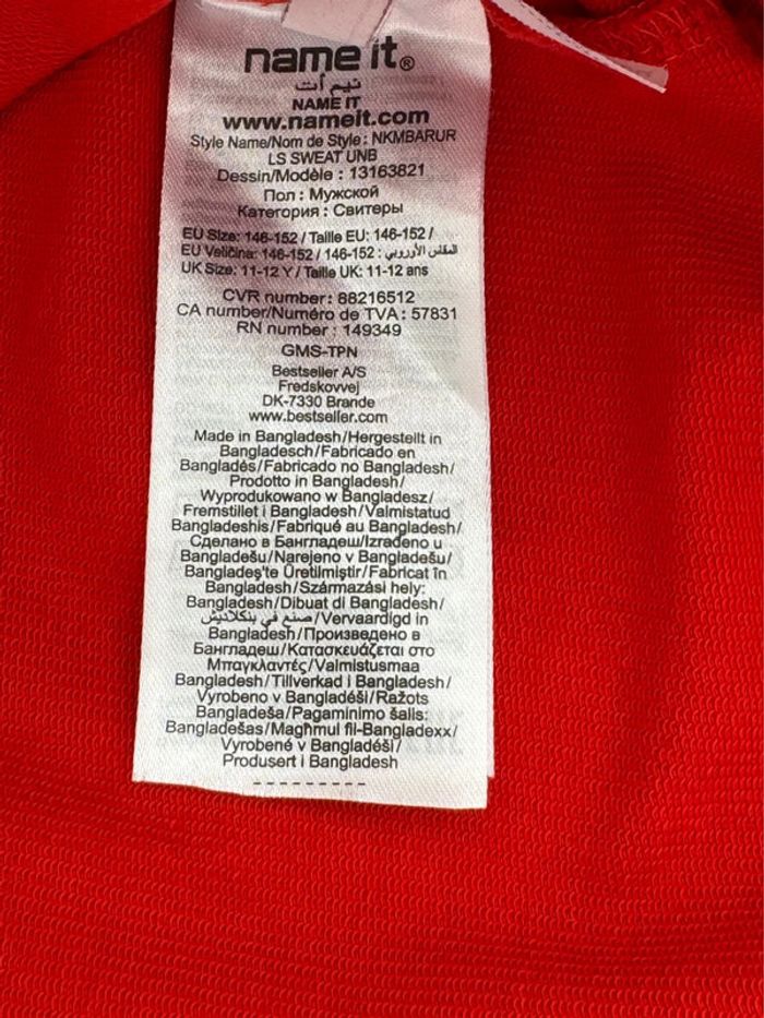 Sweat-shirt, sweet Name It Rouge Taille 12 ans - photo numéro 5