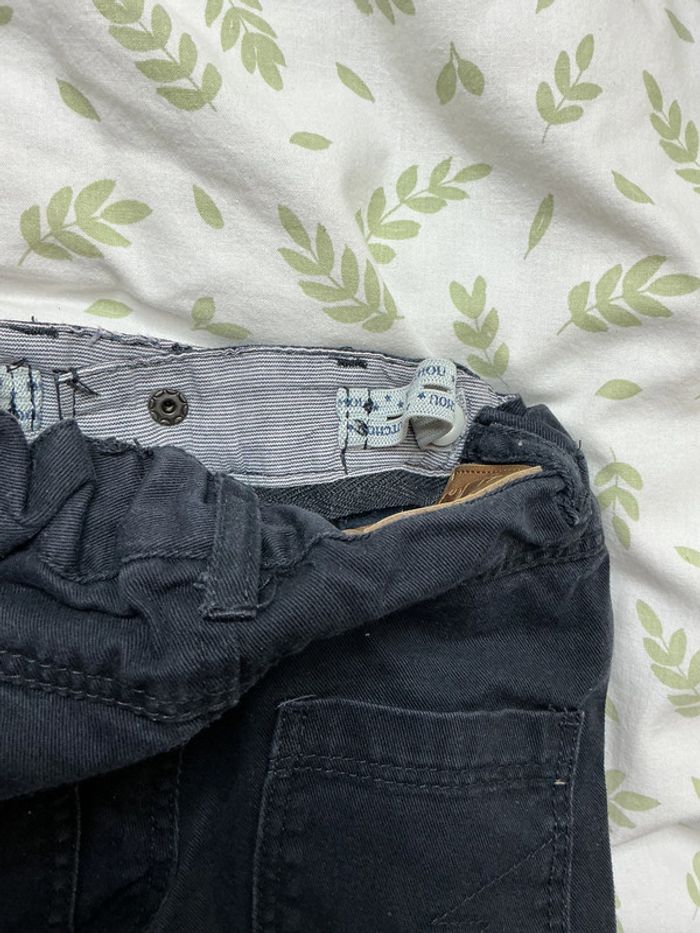 jean coupe droite bleu marine taille réglable 9 mois bout'chou - photo numéro 6