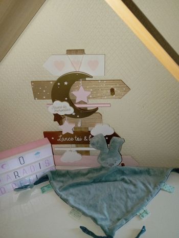 Grand doudou lapin lapidou Vert cuivre nattou