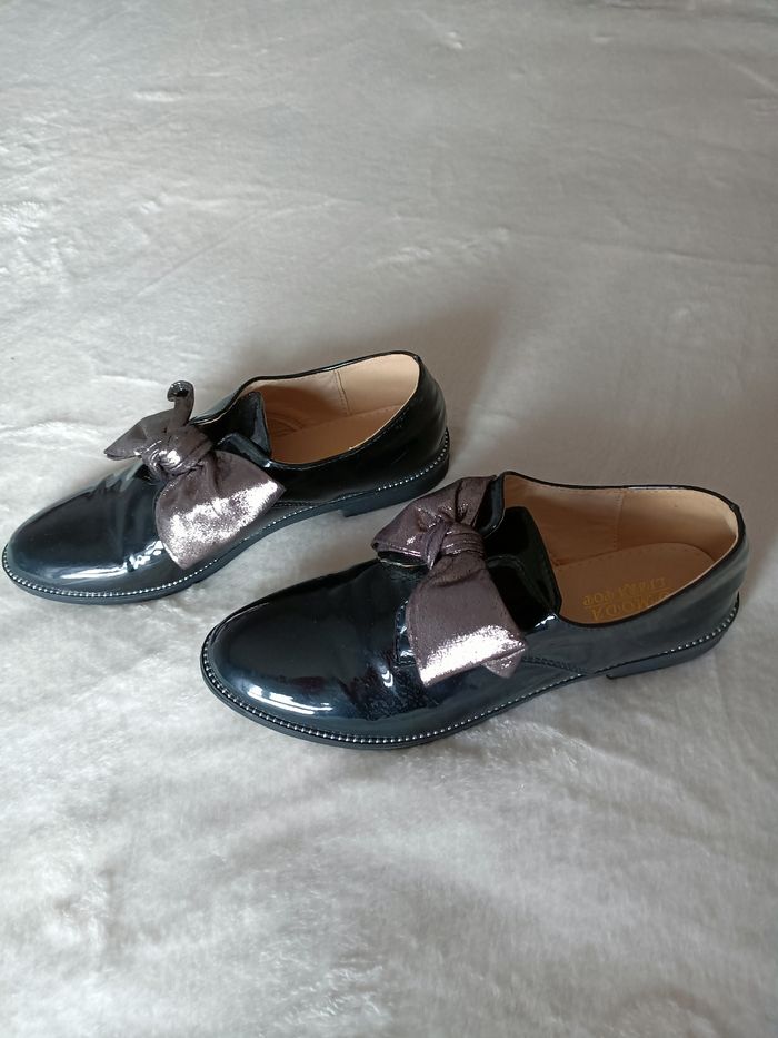 Mocassins femme vernis noir