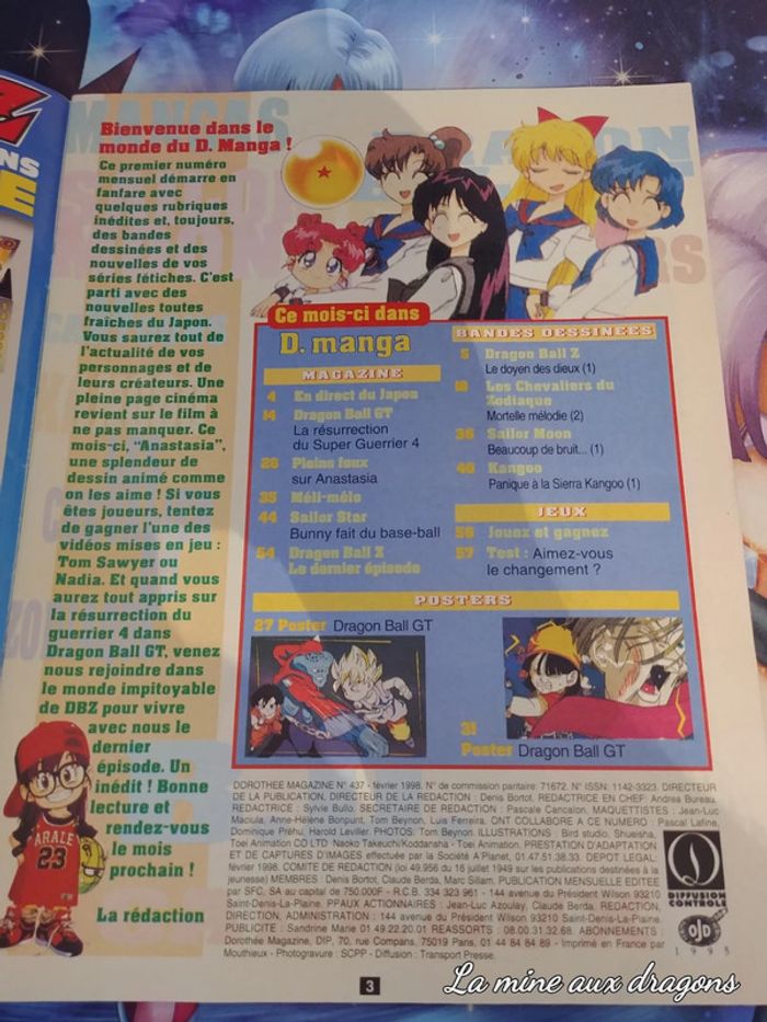 Complet D Manga magazine 437 Dragon Ball Z Posters Sailor moon Dorothée - photo numéro 2