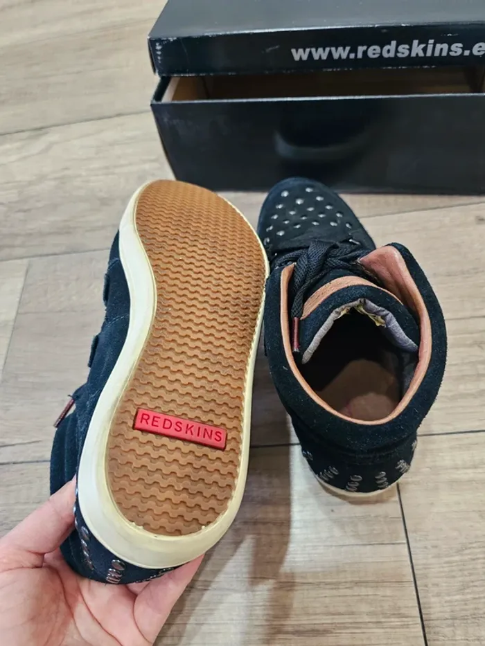 Très belles chaussures montantes,  femme, en cuir , noir, pointure 37, marque Redskins - photo numéro 9
