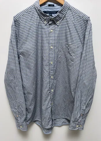 Tommy Hilfiger checkered shirt blue white Mens XL