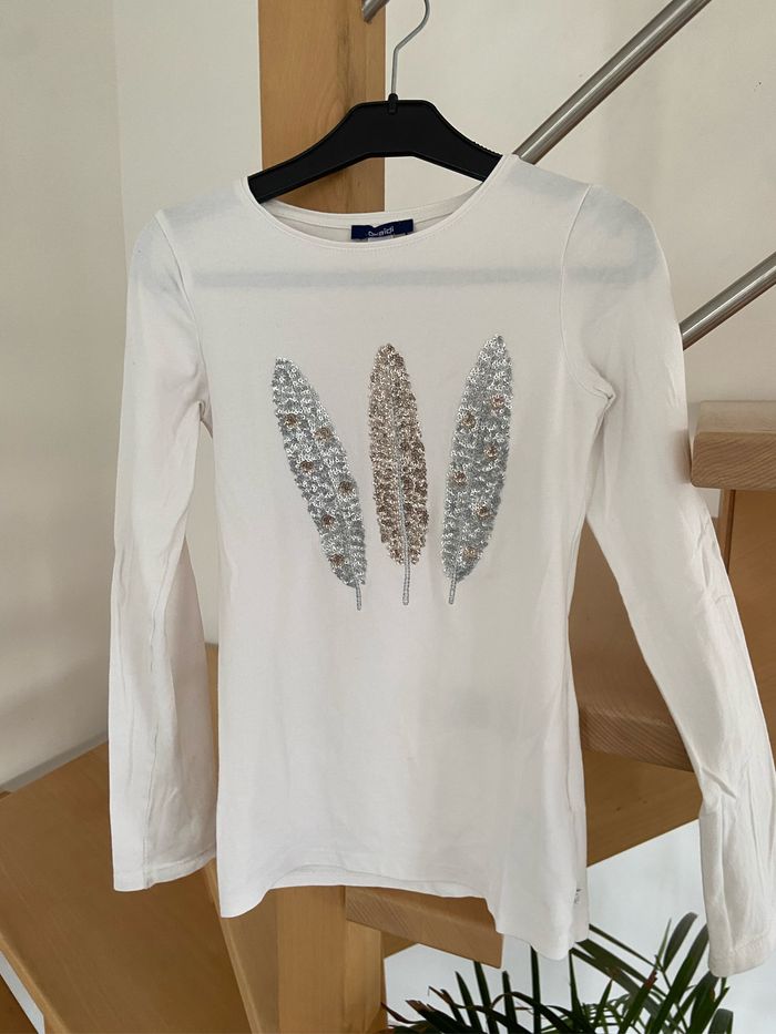 Teeshirt à manches longues à motif sequins