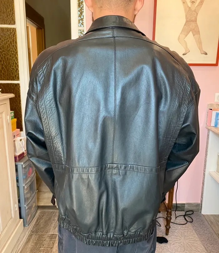 Blouson en cuir noir - photo numéro 7