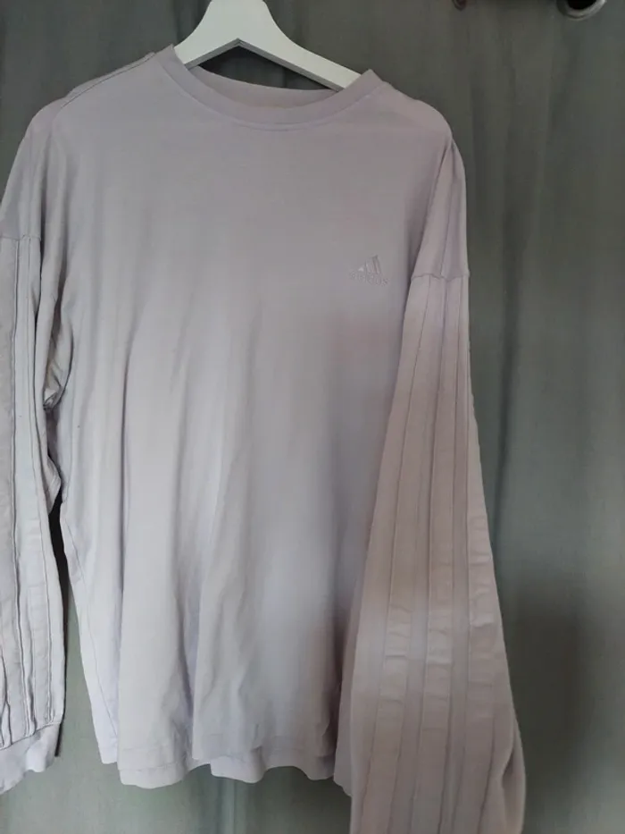 T-shirt manches longues Adidas violet pastel – Taille L