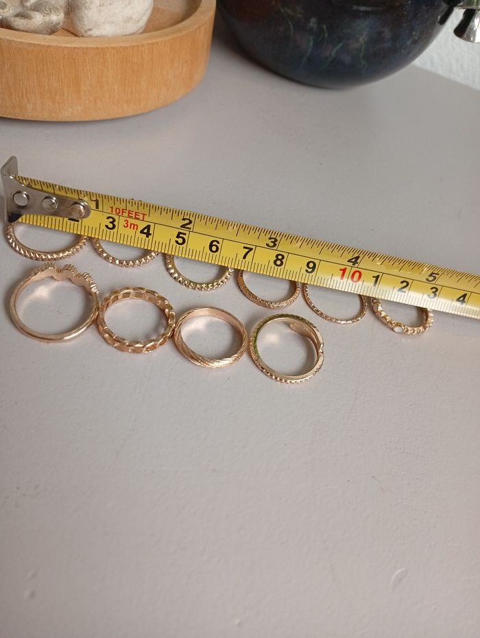 Lot 10 bagues en métal doré - photo numéro 9