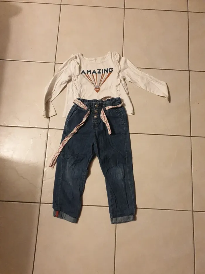 Tshirt et Jean 4 ans Cyrillus sergent major